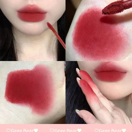 Gege Bear Rabbit Lip Glaze, Matte Velvet Lip Clay Long-lasting Color Non-drying Lipstick