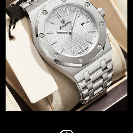 PAAZOMU Original Luxury Men's Watches Date Chronograph Stainless Steel Quartz Watch Waterproof Luminous Fashion Man Wristwatch