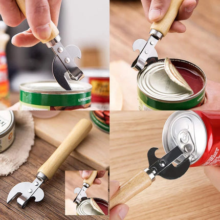 Stainless Steel Opener Portable Manual Lid Remover Multifunction Can Opener Utensil Gadgets For Jars Canisters Kitchen Accessory