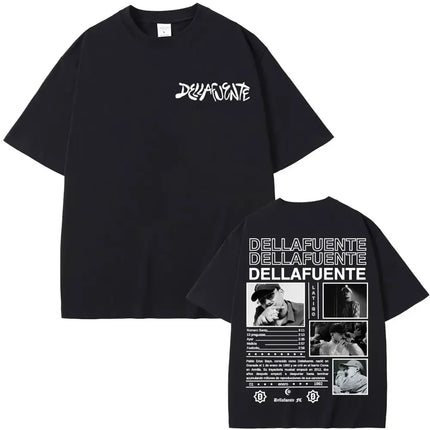 Rapper Dellafuente New Album 2025 Tour T-shirts Men Women Harajuku Gothic Hip Hop Punk T Shirt Fashion Casual T-shirt