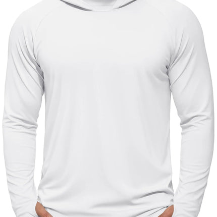TACVASEN Men's UPF 50+ Hoodie Fishing Shirts Long Sleeve High Collar Mesh UV Sun Protection Rash Guard Swim Beach Running Hiking