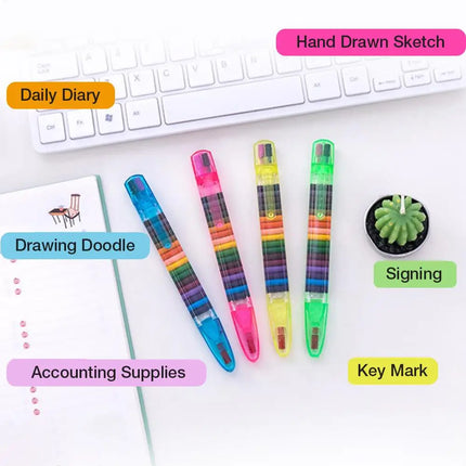 20Color Painting Crayons Portable Drawing Tools Perfect for School Art Drawing Creative Projects Rainbow Pens Children DIY Color