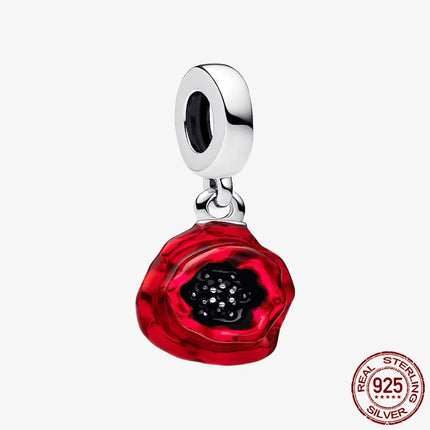 Key & Lock 925 Sterling Silver Pave Moon Heart Flower Dangle Charms Fit Original Bracelet Beads Jewelry DIY Gift plata de ley