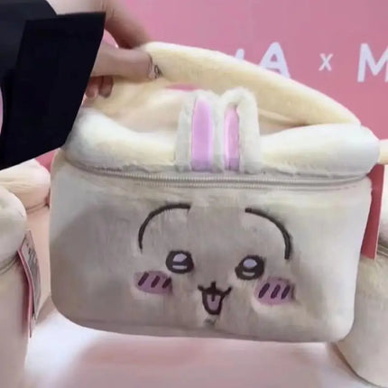 Kawaii Chiikawa Cosmetic Bag Large Capacity Multi-Pocket Design Plush Travel Toiletries Organizer Skin Care Storage Girl Gift