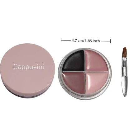 1Pc Cappuvini Matte Velvet Eyeshadow Palette 4 Colors with Eyeliner Highlighter And Contour Cute Beauty Cosmetic Eyes Makeup Set