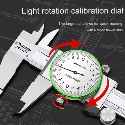 Digital Stainless Steel Caliper 0-150mm, IP54 Shockproof Electronic & Dial Dial Display for Precision Measurement
