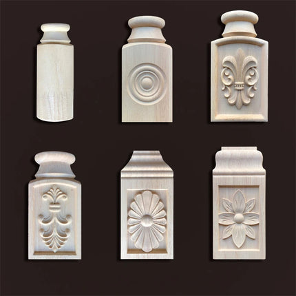 Applique for Furniture In Wood Figurines Moulding Decal Carved Wedding Decoration Maison Accessories Stair Decoration Wood Onlay
