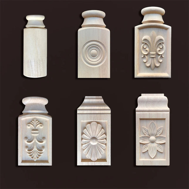 Applique for Furniture In Wood Figurines Moulding Decal Carved Wedding Decoration Maison Accessories Stair Decoration Wood Onlay