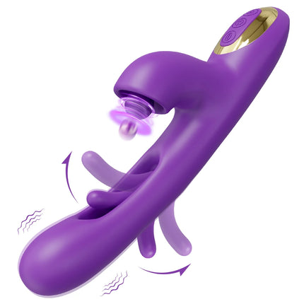 Tapping Flapping Rabbit Vibrator for Women Wiggle Tongue G-Spot Vagina Vibrator Female Masturbator Adult Goods Sex Toy for Women