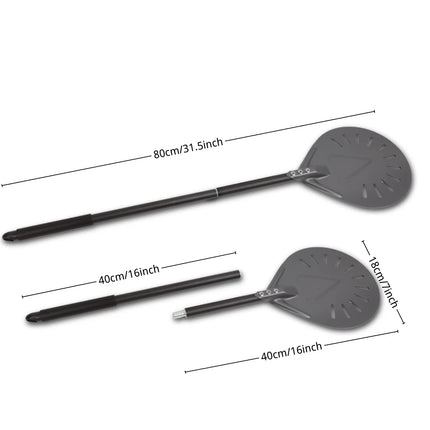 12 13 14 &7 Inch Pizza Peel Long Handle Turning Paddle Aluminum Pizza Turner Baking Tool Perforated  Kitchen Accessories