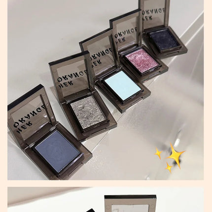 Smoky Blue-gray Eye Shadow Palette Sweet Cool Single Color Mini Eyeshadow Palette Pearl Matte Shimmer Brightening Eyes Makeup
