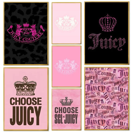 J-Juicy C-Couture Poster Home Living Room Bedroom Bar Cafe Art Decor