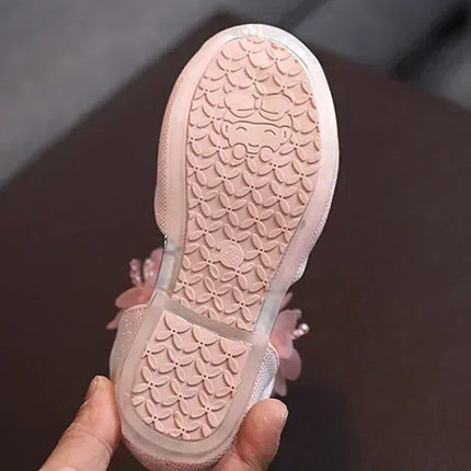 Summer New Style Children's Sandals Girls Fashion Rhinestone Flower Princess Shoes Little Girls Soft Soled Dance Shoes Girls