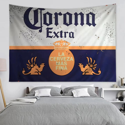 Corona Extra Beer Cartoon Tapestry for Living Room Home Dorm Decor Tapestry Home Decor Dorm Wall Hanging Sheets Wall Tapestry