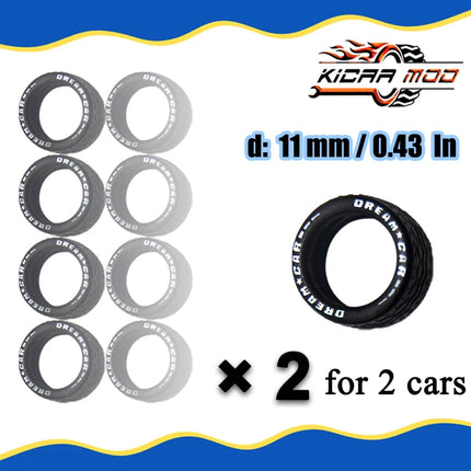 1/64 Rubber Tires For Wheels on Hot Wheels Detail-up Replacement Parts for Hotwheels Model Car Toys 11mm/13mm (2 Sets)