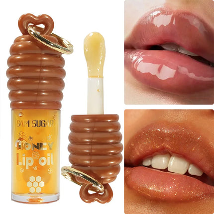 Sam Sugar Honey Lip Oil Deeply Moisturizes and Improves Lip Lines, Offering Both Lip Gloss and Lip Balm Functions, with a Transparent Texture That Gives a Refreshing Feel, Long-Lasting Hydration and Moisture-Locking Propertie