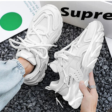 Men's Thick Sole Sport Shoes Simple Fashionable Casual Sneaker High Quality Rubber Plastic Male Athletic Shoes Chunky Sneakers