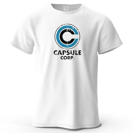 S-4XL Capsule Corp 100% Cotton Funny Printing Japan Anime Men T Shirt Tee Summer Streetwear Tops Fashion Brand Tshirt Clothing
