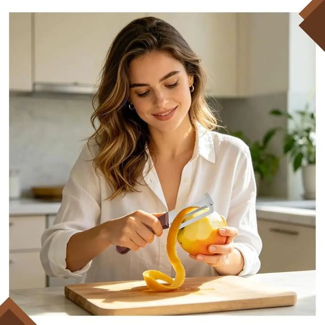 2 Packs Premium Vegetable Peeler with Wooden Handle, Multi-Functional Bottle Opener Kitchen Gadgets Tool for Fruit Pumpkin Potato Carrot Veggie