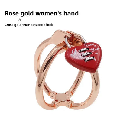 Elegant Rose Gold Cross Bracelet & Rings – Stylish Jewelry with Versatile Restraint Potential for Sensual Play