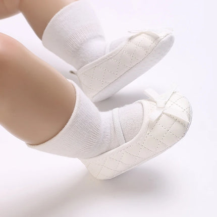 Newborn Baby Mary Jane Ballet Flat Shoes Classic Fashion Non-Slip Bow Baby Shoes Soft Sole Preschool Walking Footwear