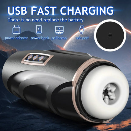 4In1 Automatic Male Masturbator with Pronunciation 7 Suction 7 Thrusting And 10 Vibration Modes Masturbation cub Male sex toy18+