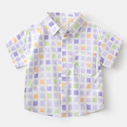 Neon T Shirts Boys Boys And Toddlers' Short Sleeve Shirts Fashion Boys Turndown Printed Shirt детская одежда
