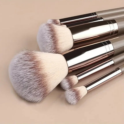 10-20PCS Premium Makeup Brushes Set with Hairband Wrist Rest Silicone Sponge Ball Powder Puff And Cleaning Tool Included