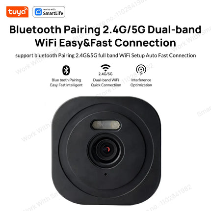 3MP 2K Tuya Window Camera,2.4GHz & 5GHz WiFi Indoor Cameras for Home Security W/Color Night Vision,Person Motion Detection,Easy