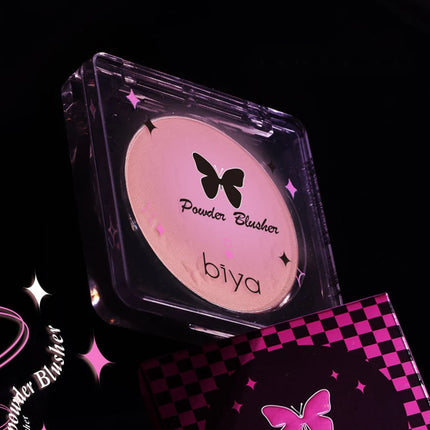 Biya Embossed Monochrome Face Blush Fine Powder Natural Matte Brightening Skin Makeup Blush Palette Rouge