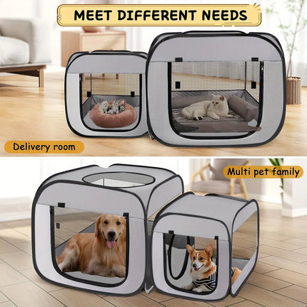 Large Cat Enclosure - Freestanding Design, Portable Indoor/Outdoor Pet Fence, Outdoor Cat Play Area
