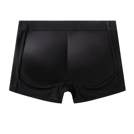 Men's Sexy Fashion Ice Mesh Breathable Butt Lift Boxer Briefs Underwear Padded Underwear Boxer with Hip Pad Buttocks Boxer Trunk