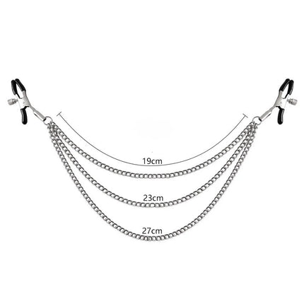 Metal Chain Nipple Milk Clips Breast Massage Clamps Adult Flirting Teasing Erotic Gadgets Bdsm Slave Sex Toys For Couples