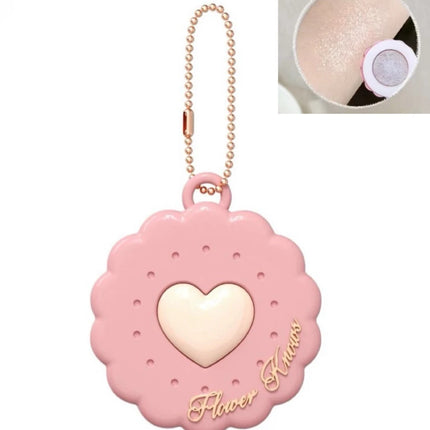 FlowersKnow Cupid Sweetie Bear Face Powder with Blush Highlighter Pendant Long Lasting Portable Makeup Decoration