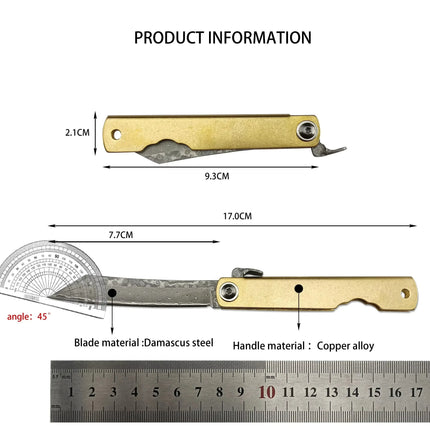 Higonokami Japanese Mini Pocket Folding Knife VG10 Damascus Steel Family Standing Durable Sashimi High Hardness Barbecue Tools