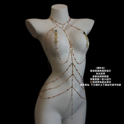 Sexy Sultry Body Chains Rhinestone Collars Nipple Clitoral Clamps Anal Plugs Feminine Erotic Accessories BDSM Training Sex Toys