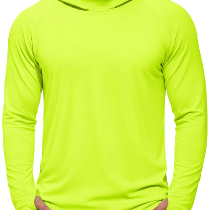 TACVASEN Men's UPF 50+ Hoodie Fishing Shirts Long Sleeve High Collar Mesh UV Sun Protection Rash Guard Swim Beach Running Hiking