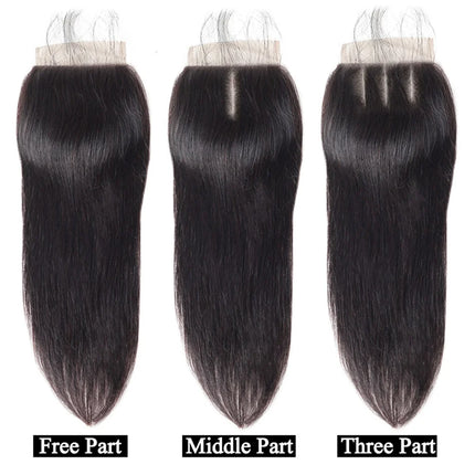 4x4 HD Transparent Lace Closure Human Hair Straight Body Wave Deep Wave Kinky Curly Lace Closure Preplucked With Baby Hair