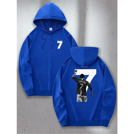 Sports Fashion Men Hoodie Pullover Ronaldo Letter 7 Print Casual Exercise Hoodie Fall Winter Long Sleeve Cotton Sudadera Hoodies