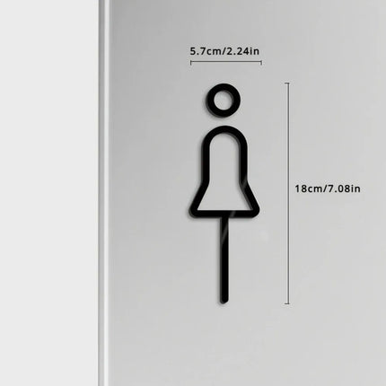 Fashion Black Gold Color Toilet Sign Plate Brass Wash Room Door Wall Label Sticker Wc Holder Signage Board