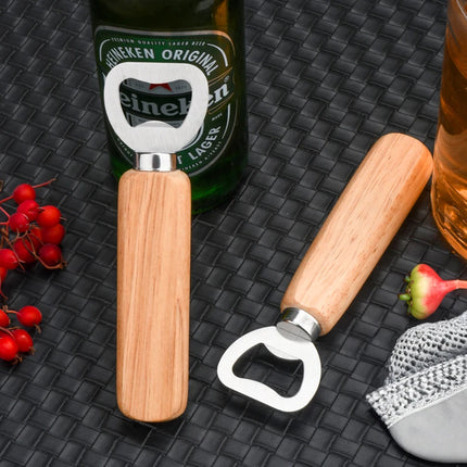 Wooden handle beer bottle opener Commercial wooden bottle opener Stainless steel bottle opener Creative bottle opener