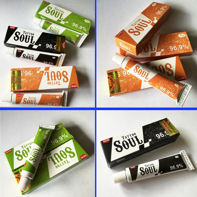 96.9% SOUL Black/Yellow/Green Tattoo Pink Cream for Permanent makeup Body Eyebrow Eyeliner Lips Piercing Liner Tattoo Cream 10g