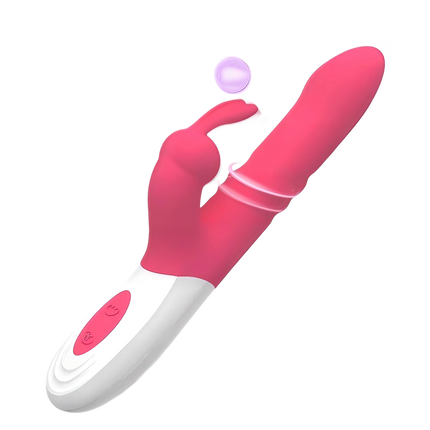 Thrusting Rabbit Vibrator G Spot Clitoral Vibrator Realistic Silicone Dildo Vibrator Thrust Vibrating Rose Sex Toys for Women