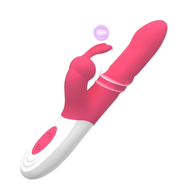 Thrusting Rabbit Vibrator G Spot Clitoral Vibrator Realistic Silicone Dildo Vibrator Thrust Vibrating Rose Sex Toys for Women
