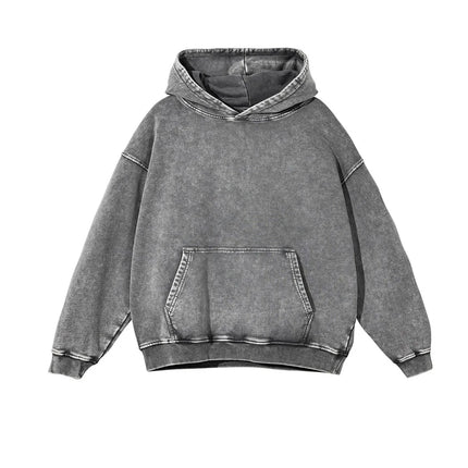 Retro Men Heavyweight 350gsm Hoodies Sweatshirts Streetwear Unisex Loose Wash Cotton Thin Hooded Sweaters Coat Hip Hop Outwears