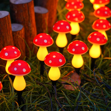 8/12/20 LED Solar Mushroom Stake Lights 8 Lighting Modes Outdoor Garden Path Lawn Decor for Easter Party Ambience
