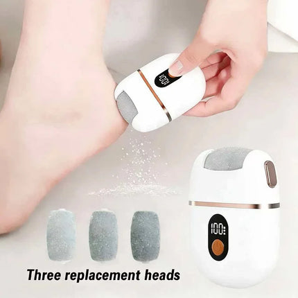 Electric Foot Exfoliator, Rechargeable Portable Electronic Foot Grinder Set, Foot Cleaning Brush, Quickly Removes Calluses and Dead Skin, Professional Manicure Tool, Ideal Gift for Dead Skin Care, Includes 3 Grinding Heads