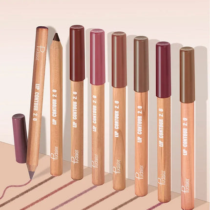 Matte 8-colors Lip Liner Pencil Lip Contour Lipstick Pen Nude Brown Lipstick Pencil Natural Lasting Waterproof Lipliner Makeup