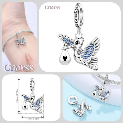 S925 Sterling Silver Charm Bead Angel Prayer Travel Memorial Pendant Fine Birthday Gift Fit Bangle Bracelet Necklace DIY Jewelry