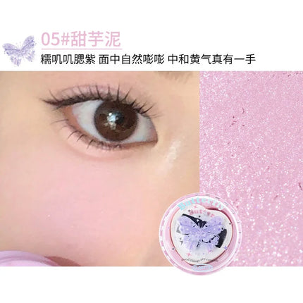 Flortte Air Powder Blush Cream Highlight Natural Nude Repair Brightening Face Thin Glitter Pure Desire Makeup With Puff